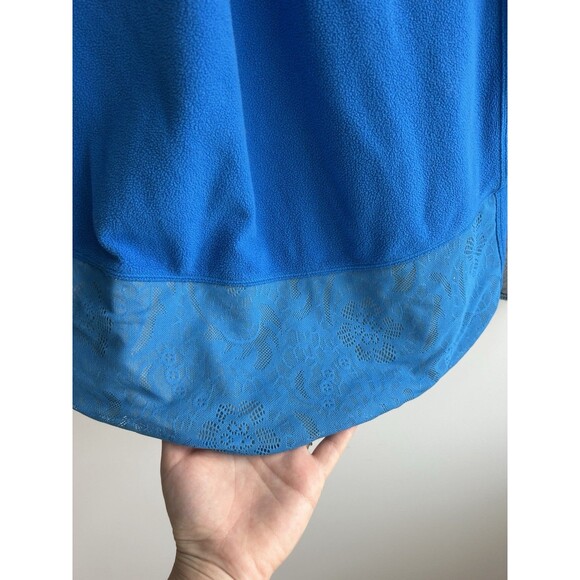 Lululemon Women’s Fleece Shirt Size 4 Reflective Lace Raglan Running Blue White - Picture 6 of 9